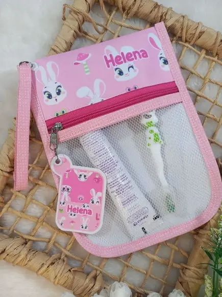 Estojo Higiene Bucal Personalizado Tema Nome Lista Escolar