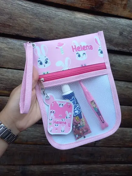 Estojo Higiene Bucal Personalizado Tema Nome Lista Escolar
