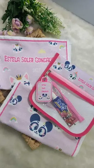Estojo Higiene Bucal Puket Personalizado com 2x Toalhinhas.