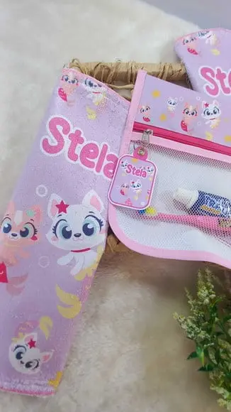Estojo Higiene Bucal Puket Personalizado com 2x Toalhinhas.