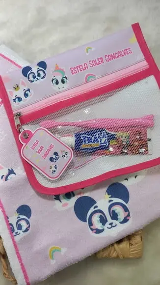 Estojo Higiene Bucal Puket Personalizado com 2x Toalhinhas.
