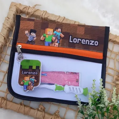 Estojo Higiene Bucal, Minecraft.