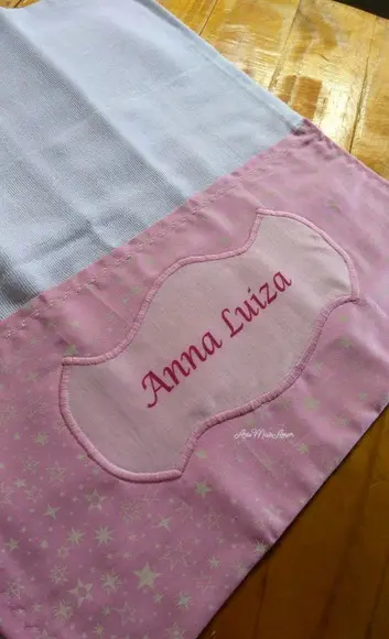 Fralda com nome personalizado.