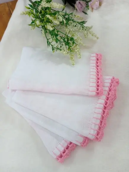 Fralda de Boca Crochê 100% Algodão Babita Paninho Bebê