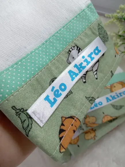 Fralda de Boca, Personalizada com Nome em Etiqueta.