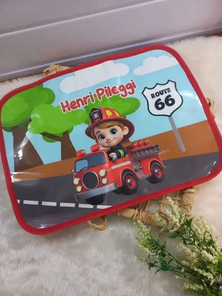 Jogo Americano Bombeiro Infantil Plastificado