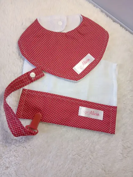 Kit Babador + Fralda de Boca + Prendedor de chupeta
