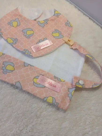 Kit Babador + Fralda de Boca + Prendedor de chupeta