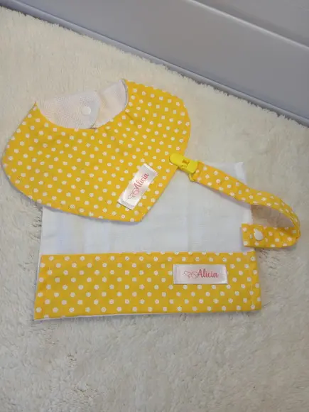 Kit Babador + Fralda de Boca Pequena + Prendedor de chupeta