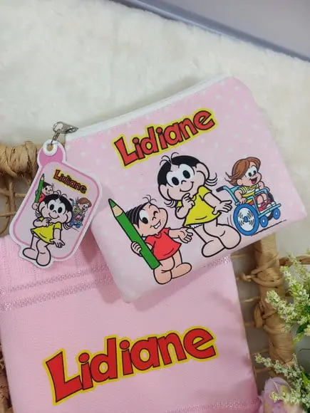 Necessaire Bolsinha Personalizada com Toalhinha Escola Festa