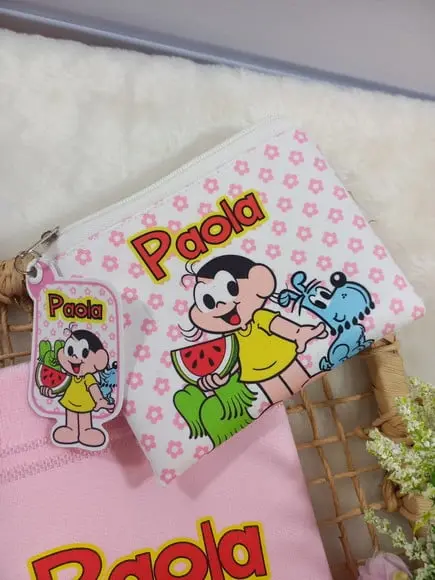 Necessaire Bolsinha Personalizada com Toalhinha Escola Festa
