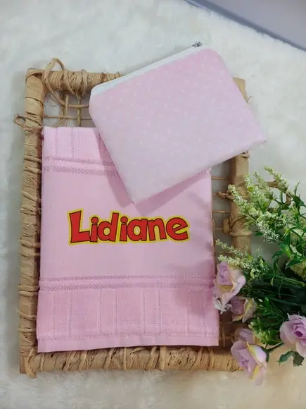 Necessaire Bolsinha Personalizada com Toalhinha Escola Festa