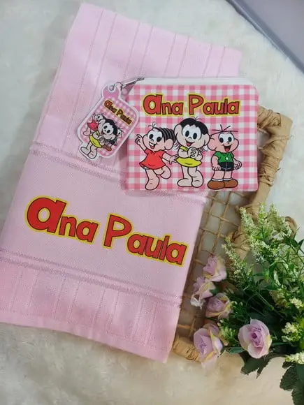 Necessaire Bolsinha Personalizada com Toalhinha Escola Festa