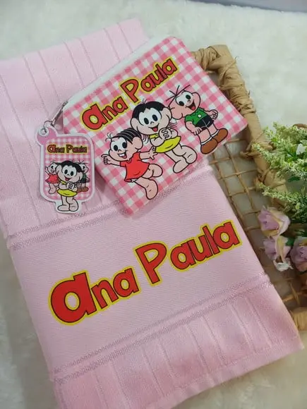 Necessaire Bolsinha Personalizada com Toalhinha Escola Festa