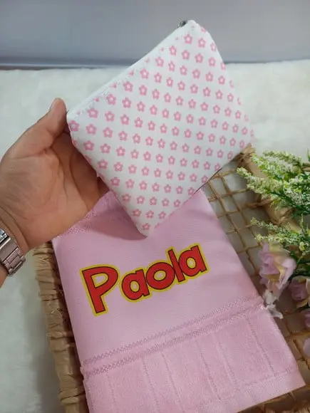 Necessaire Bolsinha Personalizada com Toalhinha Escola Festa
