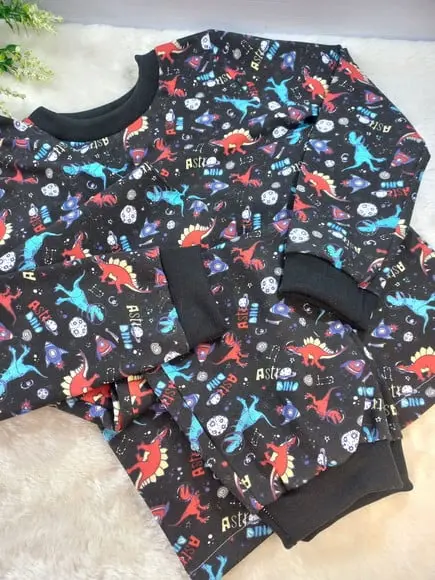 Pijama Infantil Algodão Longo de Frio Inverno Dinossauro 8