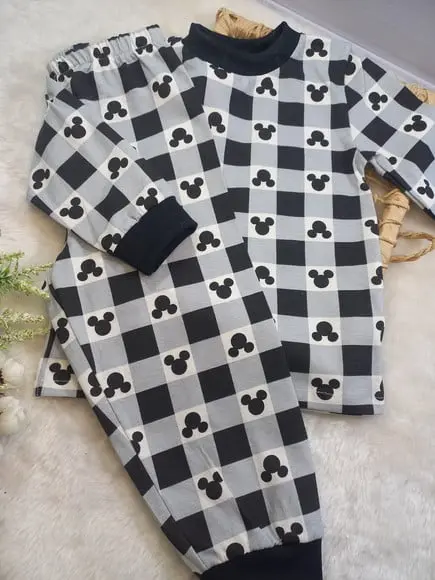 Pijama Infantil Malha Algodão Longo de Frio Inverno Mickey 1