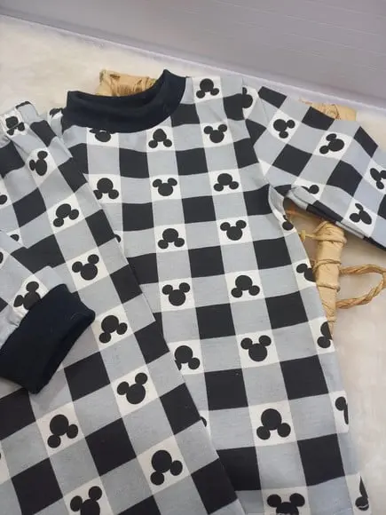 Pijama Infantil Malha Algodão Longo de Frio Inverno Mickey 1