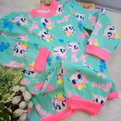 Pijama Infantil Malha Algodão Longo de Frio Inverno Puket 2