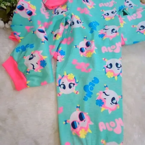 Pijama Infantil Malha Algodão Longo de Frio Inverno Puket 2
