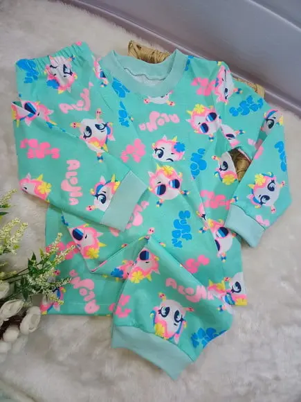 Pijama Infantil Malha Algodão Longo de Frio Inverno Puket 4