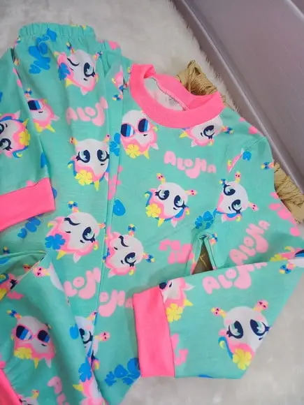 Pijama Infantil Malha Algodão Longo de Frio Inverno Puket 4