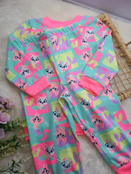 Pijama Infantil Malha Algodão Longo de Frio Inverno Puket 2