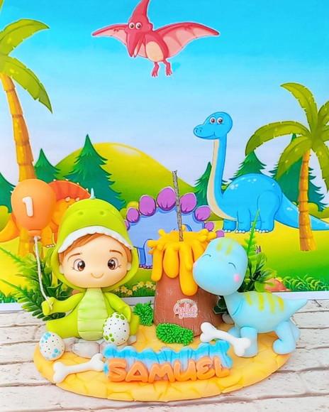Dinossauro Baby Topo de Bolo Biscuit