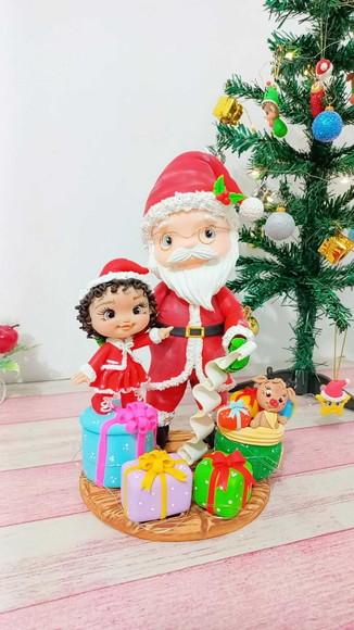 Enfeite Decoração Papai Noel Personalizado em Biscuit