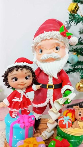 Enfeite Decoração Papai Noel Personalizado em Biscuit