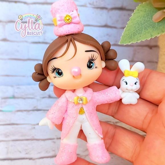 Kit 10 Apliques de Luxo em Biscuit Circo Rosa