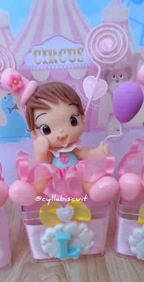 Kit 10 Caixinhas Luxo em Biscuit Circo Rosa