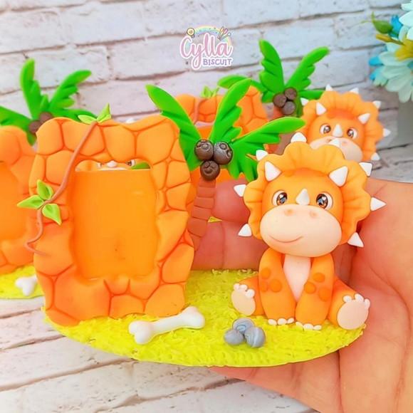 Kit 10 Porta Retratos 3x4 Dinossauros Baby Biscuit