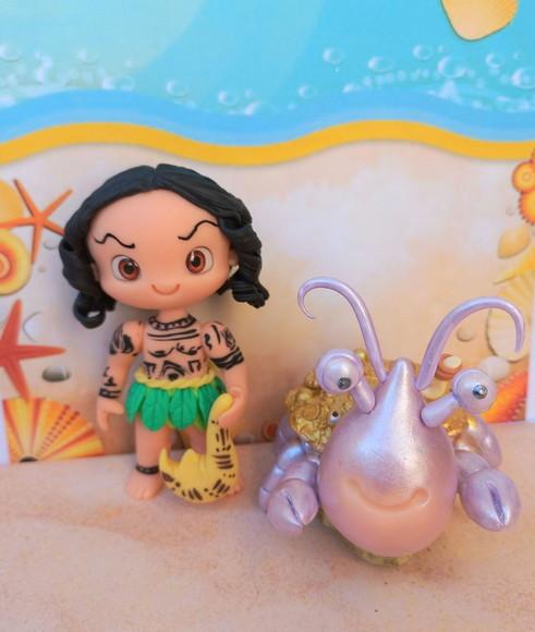 Kit 5 Apliques de Luxo em Biscuit Moana Baby