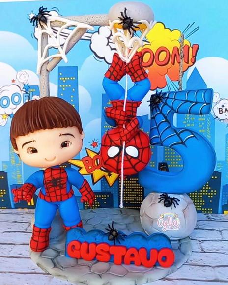 Topo Cenário Homem Aranha em Biscuit