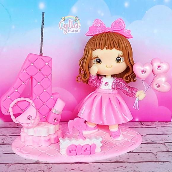 Topo de Bolo Barbie Biscuit