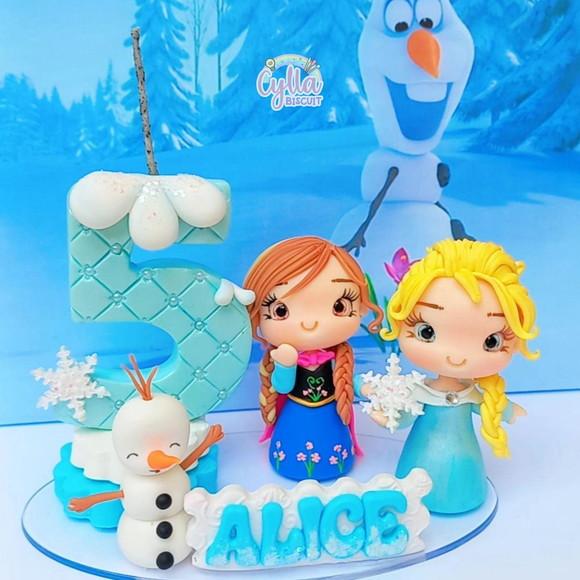 Topo de Bolo Biscuit Frozen
