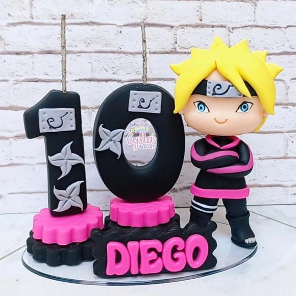 Topo de Bolo Boruto em Biscuit