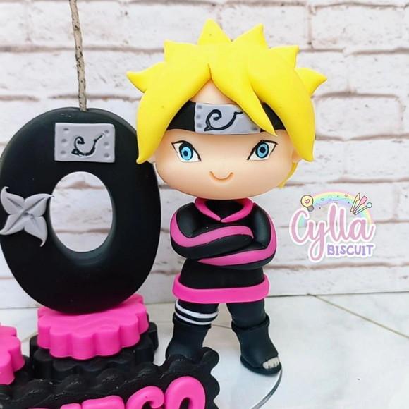 Topo de Bolo Boruto em Biscuit