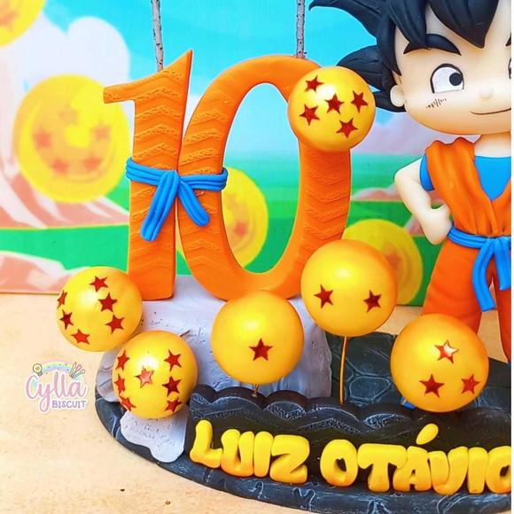 Topo de Bolo Personalizado Dragon Ball Z em Biscuit