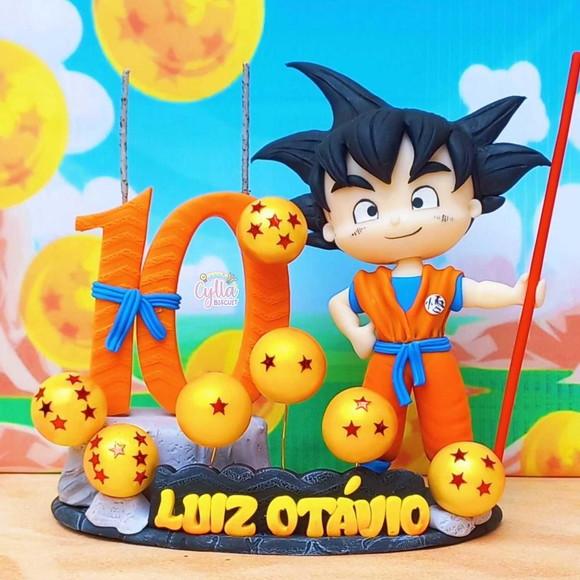 Topo de Bolo Personalizado Dragon Ball Z em Biscuit