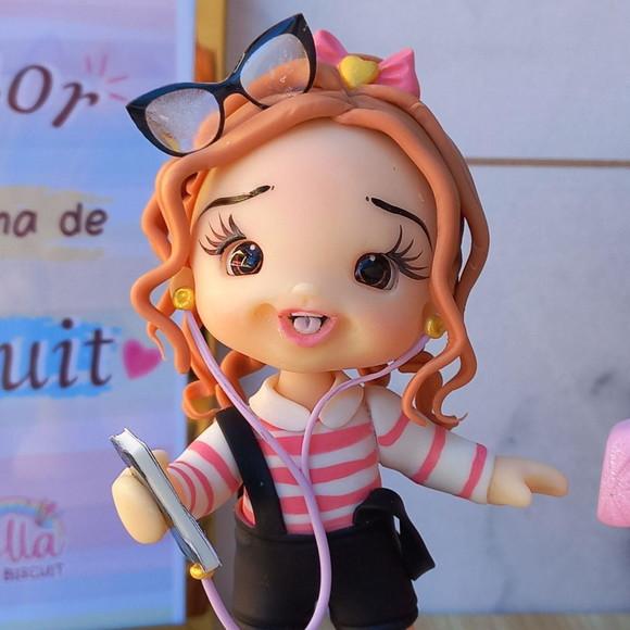 Topo de Bolo Roblox Menina em Biscuit