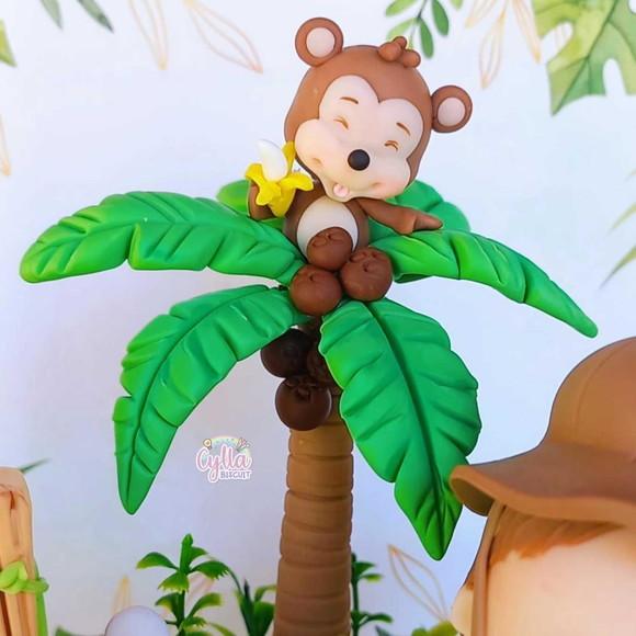 Topo de Bolo Safari em Biscuit