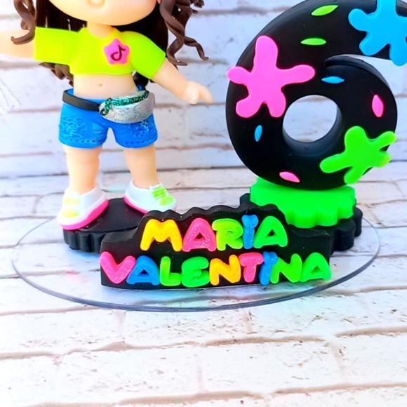 Topo de Bolo Tik Tok Neon