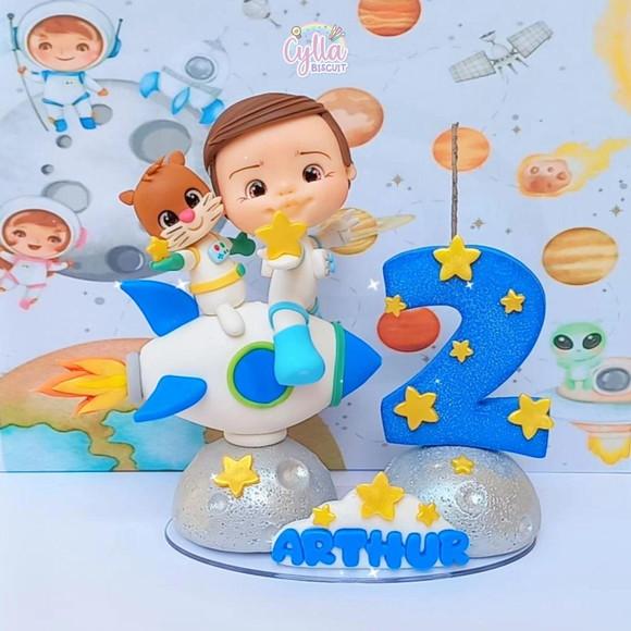 Topo de Bolo Vela Show da Luna Biscuit