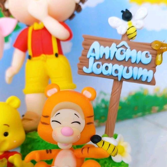 Topo de Bolo Vela Ursinho Pooh