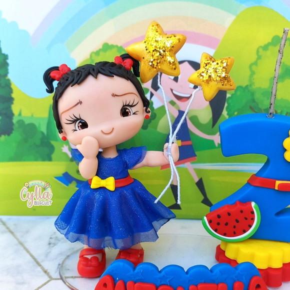 Topo de Bolo Vela Show da Luna Biscuit