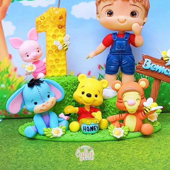 Topo de Bolo Vela Ursinho Pooh