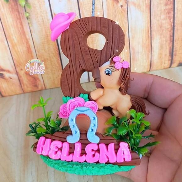 Vela Cavalinho Boiadeira em Biscuit