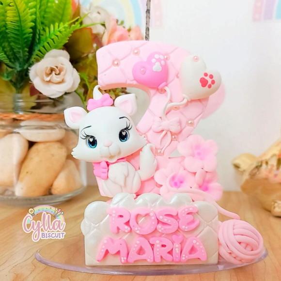 Vela Gata Marie em Biscuit